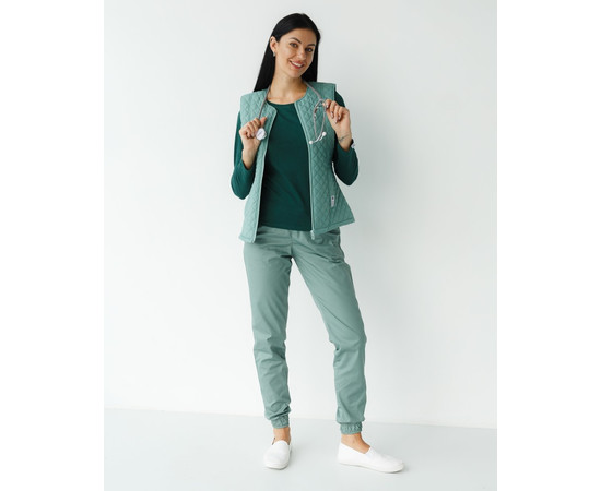 Изображение 7 Медицинская утепленная жилетка женская Женева оливковая р. 44-46, "БЕЛЫЙ ХАЛАТ" 366-327-844, Размер: 44-46, Цвет: оливковый