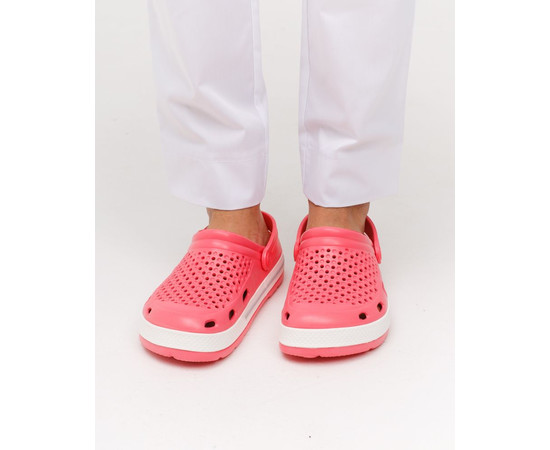 Изображение 4 Обувь медицинская Coqui Lindo розовый/белый (серая полоска) р. 39, "БЕЛЫЙ ХАЛАТ" 394-466-864, Размер: 39, Цвет: розовый
