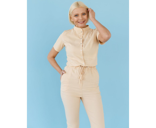 Изображение 4 Медицинский комбинезон женский Даллас бежевый р. 44, "БЕЛЫЙ ХАЛАТ" 127-367-715, Размер: 44, Цвет: бежевый