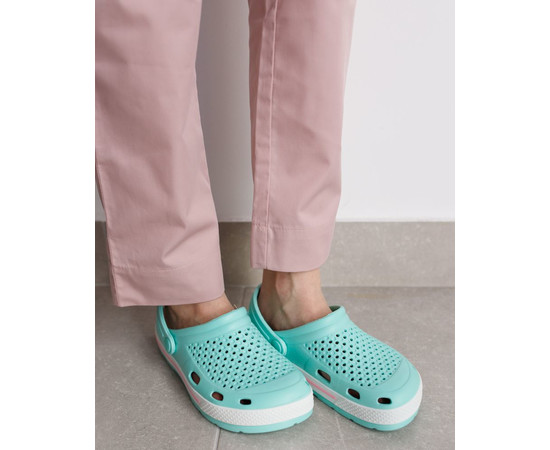 Зображення 5 Взуття медичне Coqui Lindo м'ятний/білий (рожева смужка) р. 39, "БІЛИЙ ХАЛАТ" 394-478-758, Розмір: 39, Цвет: м'ятний