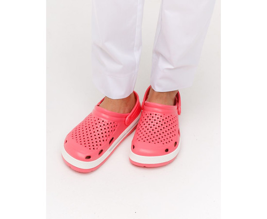 Изображение 7 Обувь медицинская Coqui Lindo розовый/белый (серая полоска) р. 39, "БЕЛЫЙ ХАЛАТ" 394-466-864, Размер: 39, Цвет: розовый