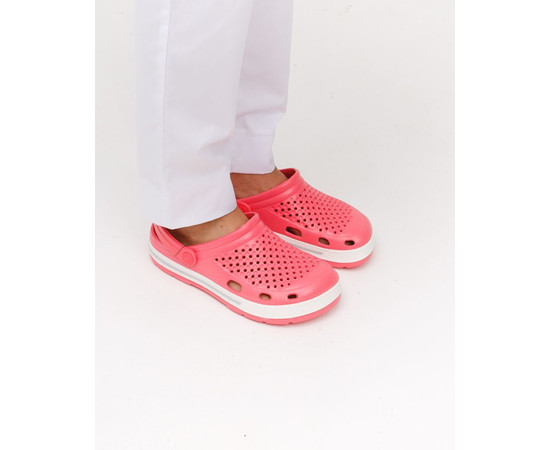 Изображение 5 Обувь медицинская Coqui Lindo розовый/белый (серая полоска) р. 39, "БЕЛЫЙ ХАЛАТ" 394-466-864, Размер: 39, Цвет: розовый