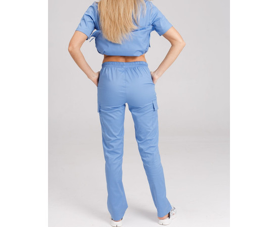 Зображення 2 Жіночий медичний костюм Денвер синій р. 52, "БІЛИЙ ХАЛАТ" 429-333-679, Розмір: 52, Цвет: блакитний