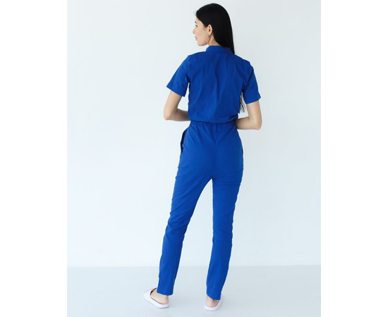 Изображение 2 Медицинский комбинезон женский Даллас электрик с голубой строчкой р. 40, "БЕЛЫЙ ХАЛАТ" 127-334-715, Размер: 40, Цвет: электрик