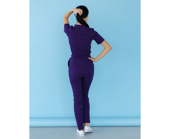 Изображение 2 Медицинский комбинезон женский Даллас фиолетовый с белой строчкой р. 50, "БЕЛЫЙ ХАЛАТ" 127-335-715, Размер: 50, Цвет: фиолетовый