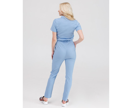 Изображение 2 Медицинский комбинезон женский Даллас голубой с белой строчкой р. 44, "БЕЛЫЙ ХАЛАТ" 127-333-669, Размер: 44, Цвет: голубой