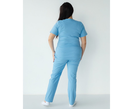 Изображение 2 Медицинский костюм женский Рио голубой +SIZE р. 58, "БЕЛЫЙ ХАЛАТ" 346-333-704, Размер: 58, Цвет: голубой