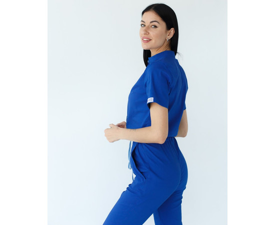 Изображение 3 Медицинский комбинезон женский Даллас электрик с голубой строчкой р. 40, "БЕЛЫЙ ХАЛАТ" 127-334-715, Размер: 40, Цвет: электрик