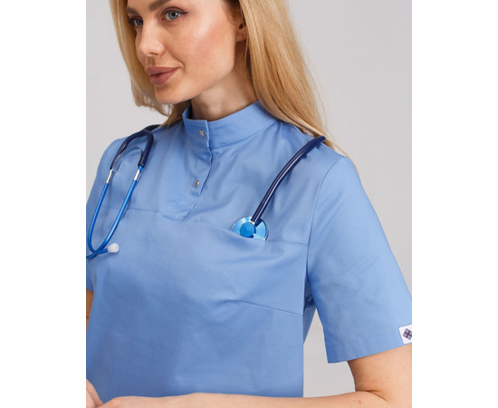Зображення 3 Жіночий медичний костюм Денвер синій р. 42, "БІЛИЙ ХАЛАТ" 429-333-679, Розмір: 42, Цвет: блакитний