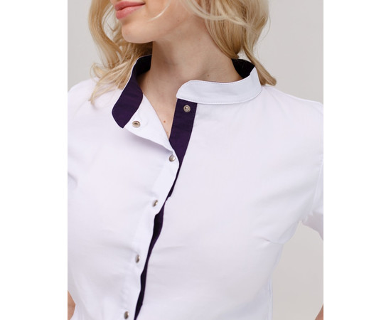 Зображення 4 Медичний комбінезон жіночий Даллас білий з фіолетовим рядком р. 44, "БІЛИЙ ХАЛАТ" 127-324-715, Розмір: 44, Цвет: білий