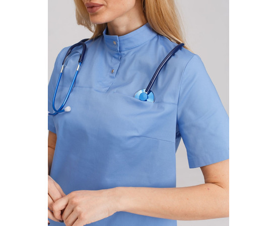 Зображення 4 Жіночий медичний костюм Денвер синій р. 52, "БІЛИЙ ХАЛАТ" 429-333-679, Розмір: 52, Цвет: блакитний