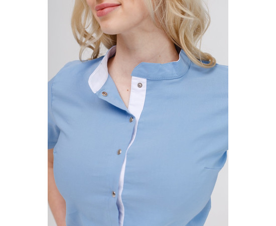 Зображення 4 Медичний комбінезон жіночий Даллас блакитний з білим рядком р. 46, "БІЛИЙ ХАЛАТ" 127-333-669, Розмір: 46, Цвет: блакитний