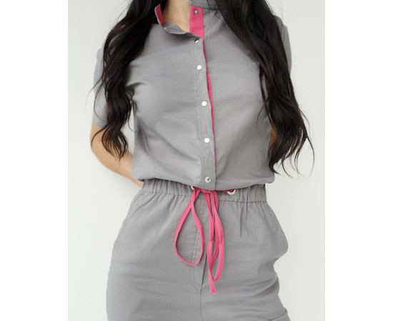 Зображення 4 Медичний комбінезон жіночий Даллас сірий з рожевим рядком р. 44, "БІЛИЙ ХАЛАТ" 127-328-715, Розмір: 44, Цвет: сірий