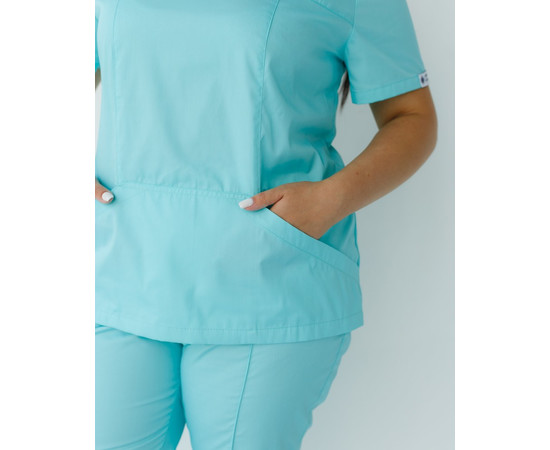 Зображення 5 Медичний костюм жіночий Топаз м'ятний +SIZE р. 56, "БІЛИЙ ХАЛАТ" 362-332-705, Розмір: 56, Цвет: м'ятний