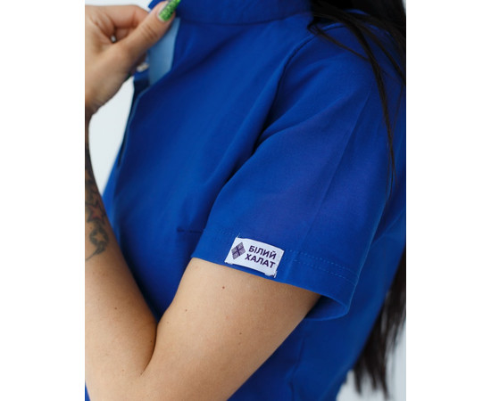 Изображение 5 Медицинский комбинезон женский Даллас электрик с голубой строчкой р. 40, "БЕЛЫЙ ХАЛАТ" 127-334-715, Размер: 40, Цвет: электрик