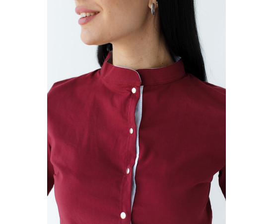 Изображение 5 Медицинский комбинезон женский Даллас марсала с белой строчкой р. 46, "БЕЛЫЙ ХАЛАТ" 127-326-715, Размер: 46, Цвет: марсала