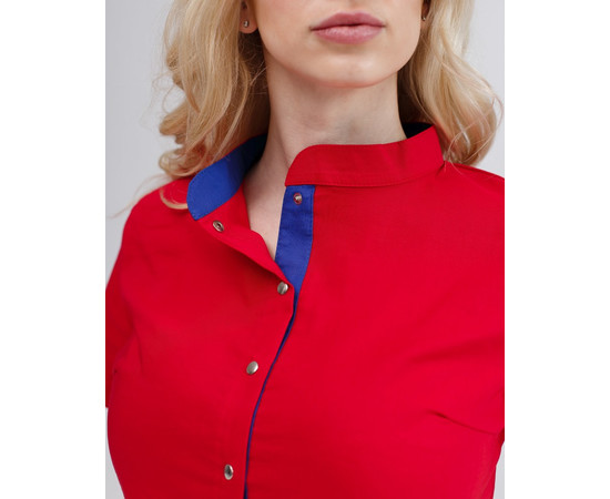 Изображение 5 Медицинский комбинезон женский Даллас красный с синей строчкой р. 46, "БЕЛЫЙ ХАЛАТ" 127-339-715, Размер: 46, Цвет: красный