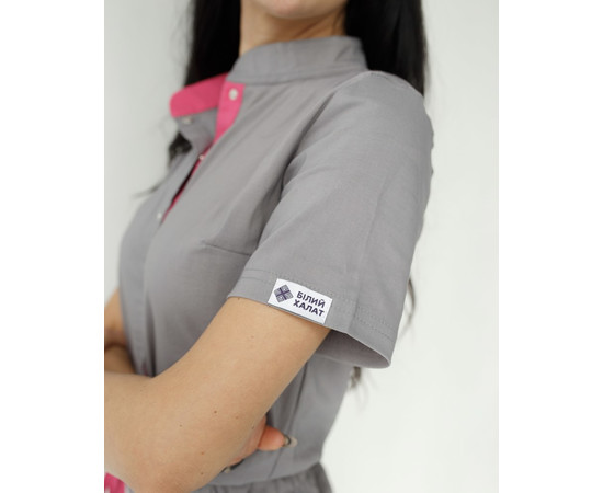 Зображення 6 Медичний комбінезон жіночий Даллас сірий з рожевим рядком р. 44, "БІЛИЙ ХАЛАТ" 127-328-715, Розмір: 44, Цвет: сірий