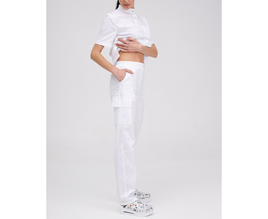 Зображення 6 Жіночий медичний костюм Денвер білий р. 48, "БІЛИЙ ХАЛАТ" 429-324-679, Розмір: 48, Цвет: білий