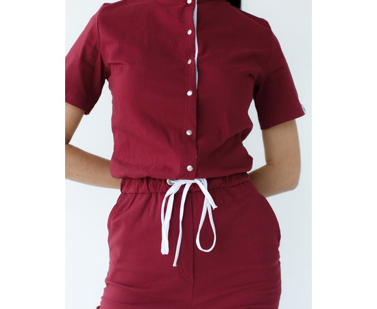 Изображение 6 Медицинский комбинезон женский Даллас марсала с белой строчкой р. 44, "БЕЛЫЙ ХАЛАТ" 127-326-715, Размер: 44, Цвет: марсала