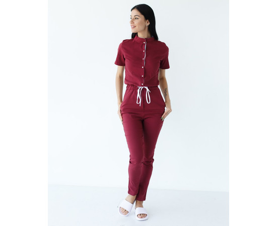 Изображение 7 Медицинский комбинезон женский Даллас марсала с белой строчкой р. 40, "БЕЛЫЙ ХАЛАТ" 127-326-715, Размер: 40, Цвет: марсала