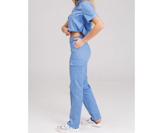 Зображення 7 Жіночий медичний костюм Денвер синій р. 52, "БІЛИЙ ХАЛАТ" 429-333-679, Розмір: 52, Цвет: блакитний