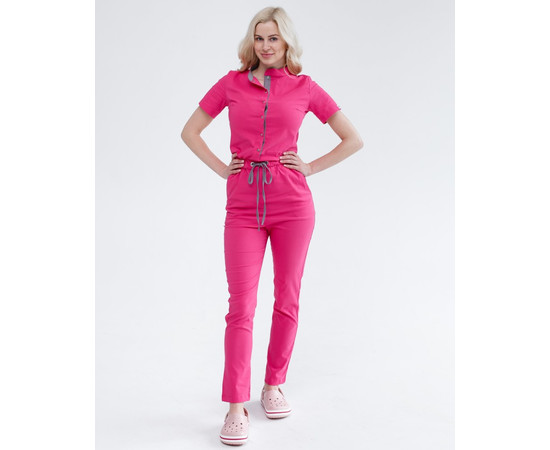Изображение 9 Медицинский комбинезон женский Даллас розовый с серой строчкой р. 42, "БЕЛЫЙ ХАЛАТ" 127-337-715, Размер: 42, Цвет: розовый