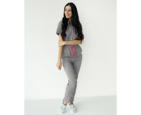 Зображення 9 Медичний комбінезон жіночий Даллас сірий з рожевим рядком р. 44, "БІЛИЙ ХАЛАТ" 127-328-715, Розмір: 44, Цвет: сірий