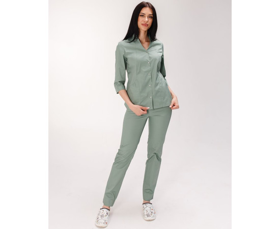 Изображение 6 Медицинский костюм женский Элизабет оливковый р. 52, "БЕЛЫЙ ХАЛАТ" 441-327-679, Размер: 52, Цвет: оливковый