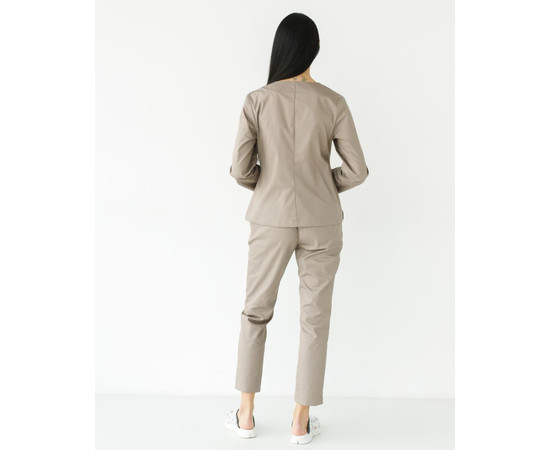 Изображение 2 Медицинский костюм женский Жаклин мокко р. 46, "БЕЛЫЙ ХАЛАТ" 440-421-677, Размер: 46, Цвет: мокко