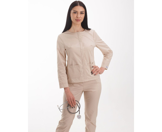 Зображення 7 Жіночий костюм жіночий Жаклін кремовий р. 48, "БІЛИЙ ХАЛАТ" 440-460-677, Розмір: 48, Цвет: кремовий