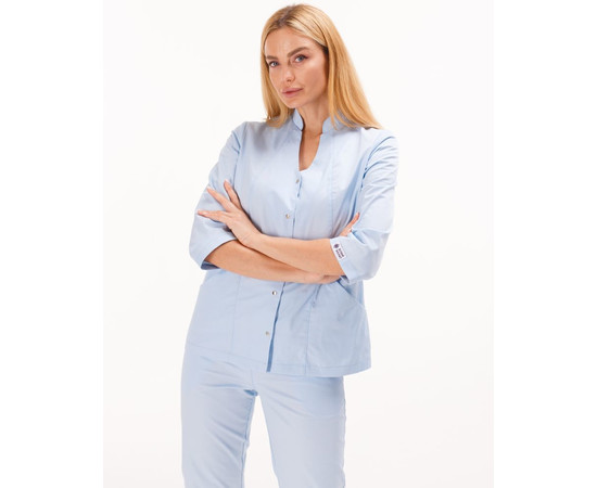 Зображення 4 Медичний костюм жіночий Елізабет блакитний р. 46, "БІЛИЙ ХАЛАТ" 441-462-679, Розмір: 46, Цвет: лазурный