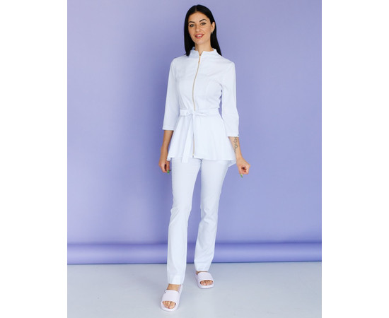 Изображение 7 Медицинский костюм женский Мишель белый р. 46, "БЕЛЫЙ ХАЛАТ" 308-324-738, Размер: 46, Цвет: белый