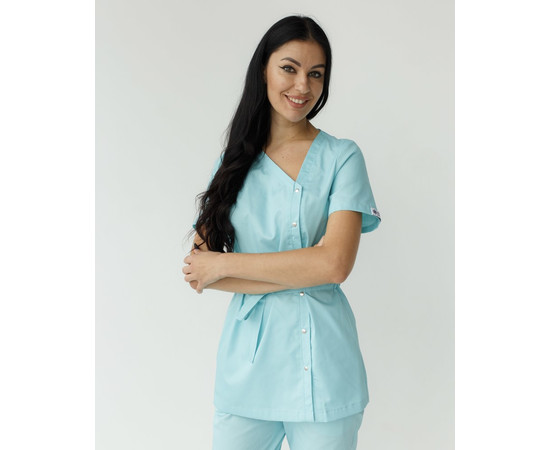 Изображение 3 Медицинский костюм женский Наоми мятный р. 46, "БЕЛЫЙ ХАЛАТ" 331-332-679, Размер: 46, Цвет: мятный