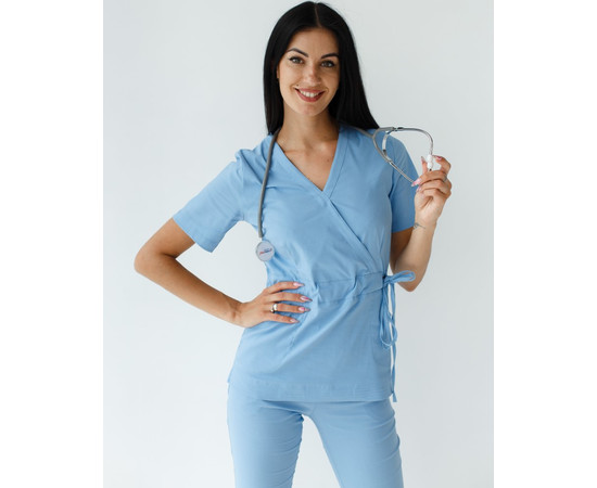 Зображення 4 Жіночий костюм жіночий Ріо блакитний р. 50, "БІЛИЙ ХАЛАТ" 135-333-707, Розмір: 50, Цвет: блакитний