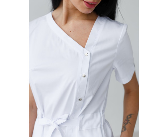 Зображення 4 Медичний костюм жіночий Наомі білий р. 52, "БІЛИЙ ХАЛАТ" 331-324-679, Розмір: 52, Цвет: білий