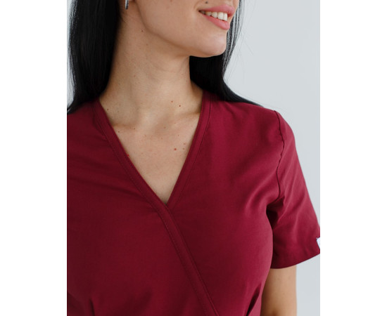 Изображение 6 Медицинский костюм женский Рио марсала р. 54, "БЕЛЫЙ ХАЛАТ" 135-326-707, Размер: 54, Цвет: марсала