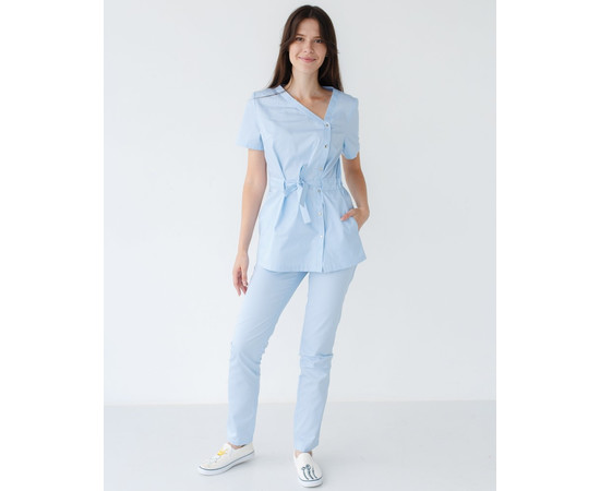 Зображення 7 Медичний костюм жіночий Наомі блакитний р. 46, "БІЛИЙ ХАЛАТ" 331-462-679, Розмір: 46, Цвет: лазурный
