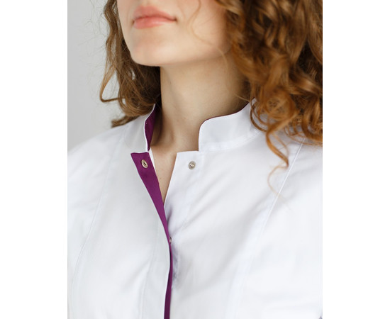 Изображение 4 Медицинский костюм женский Сакура белый-фиолетовый р. 40, "БЕЛЫЙ ХАЛАТ" 124-346-678, Размер: 40, Цвет: белый-фиолетовый