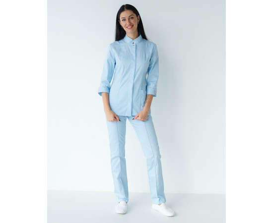 Изображение 9 Медицинский костюм женский Сакура лазурный р. 40, "БЕЛЫЙ ХАЛАТ" 124-462-678, Размер: 40, Цвет: лазурный
