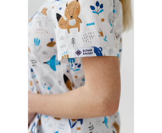 Зображення 7 Медичний костюм з принтом жіночий Топаз зайчики сірий р. 40, "БІЛИЙ ХАЛАТ" 137-328-768, Розмір: 40, Цвет: зайчики сірий