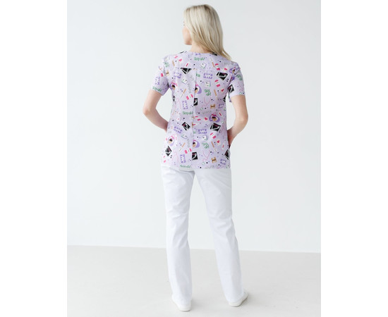 Зображення 2 Медичний костюм з принтом жіночий Топаз Laboratory white р. 42, "БІЛИЙ ХАЛАТ" 137-324-775, Розмір: 42, Цвет: laboratory white