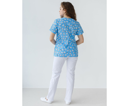 Зображення 2 Медичний костюм з принтом жіночий Топаз Dentist blue р. 44, "БІЛИЙ ХАЛАТ" 137-324-776, Розмір: 44, Цвет: dentist blue