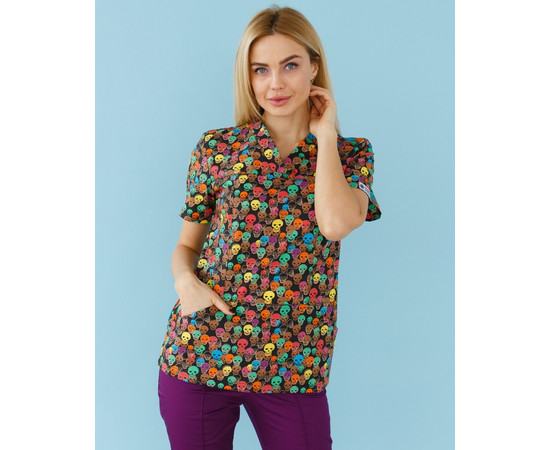 Изображение 3 Медицинский костюм с принтом женский Топаз Tattoo р. 52, "БЕЛЫЙ ХАЛАТ" 138-321-706, Размер: 52, Цвет: tattoo