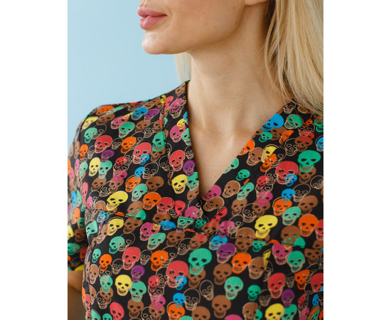 Зображення 4 Медичний костюм з принтом жіночий Топаз Tattoo р. 42, "БІЛИЙ ХАЛАТ" 138-321-706, Розмір: 42, Цвет: tattoo