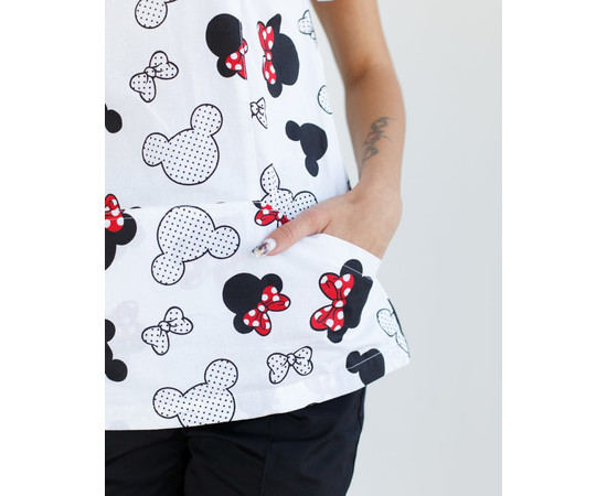 Зображення 5 Медичний костюм з принтом жіночий Топаз міккі чорний р. 40, "БІЛИЙ ХАЛАТ" 137-321-773, Розмір: 40, Цвет: міккі чорний