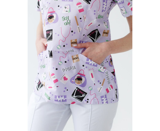 Зображення 5 Медичний костюм з принтом жіночий Топаз Laboratory white р. 42, "БІЛИЙ ХАЛАТ" 137-324-775, Розмір: 42, Цвет: laboratory white