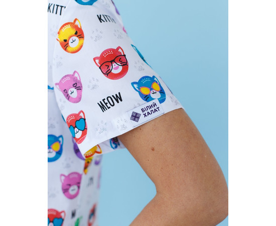 Изображение 6 Медицинский костюм с принтом женский Топаз Cats colored р. 46, "БЕЛЫЙ ХАЛАТ" 138-337-569, Размер: 46, Цвет: cats colored