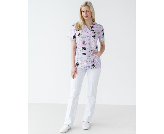 Зображення 7 Медичний костюм з принтом жіночий Топаз Laboratory white р. 42, "БІЛИЙ ХАЛАТ" 137-324-775, Розмір: 42, Цвет: laboratory white