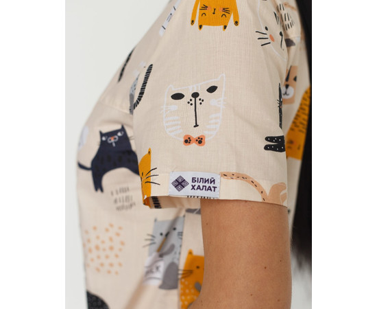 Зображення 7 Медичний костюм з принтом жіночий Топаз Кішки білий р. 40, "БІЛИЙ ХАЛАТ" 138-324-644, Розмір: 40, Цвет: кішки білий